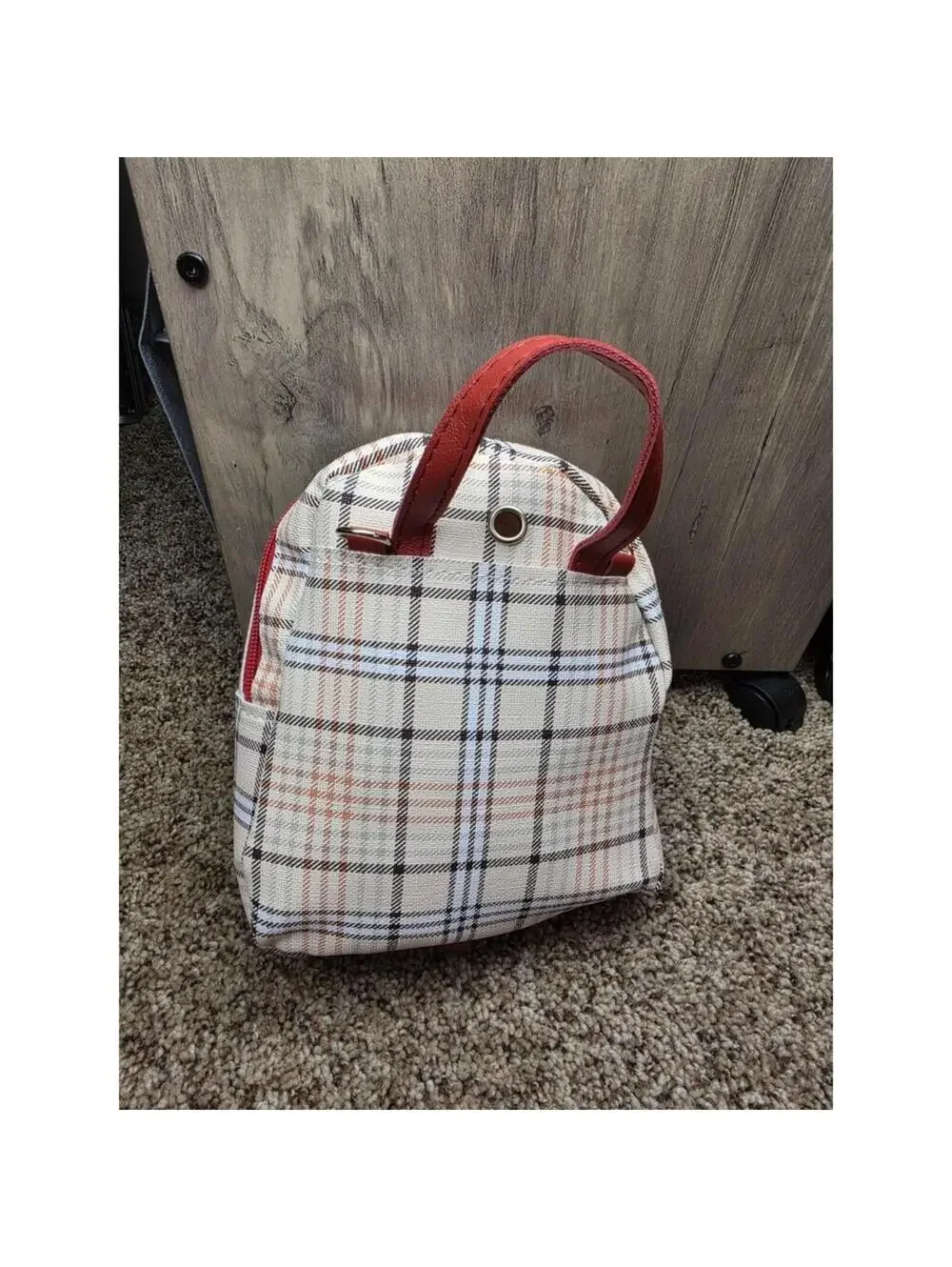 Hello Kitty Plaid Mini Backpack with Red Flap